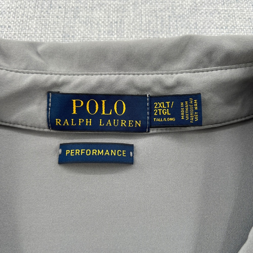 Polo Ralph Lauren Performance Polo Shirt Mens 2XLT Gray Short Sleeve Golf Preppy - Picture 3 of 9
